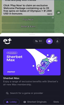 Sherbet Casino LOBBY 1