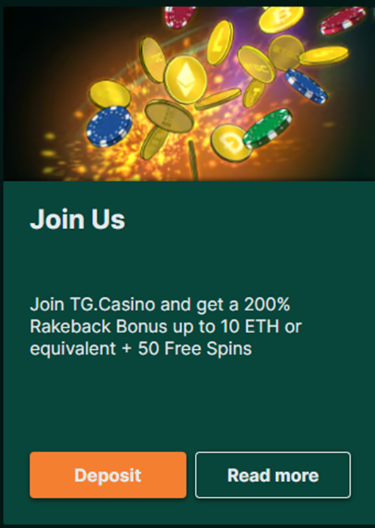 Welcome offer tg.casino