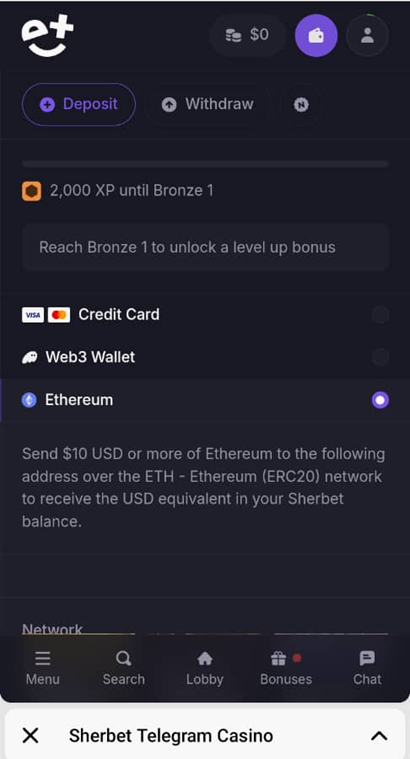 Sherbet Telegram Wallet