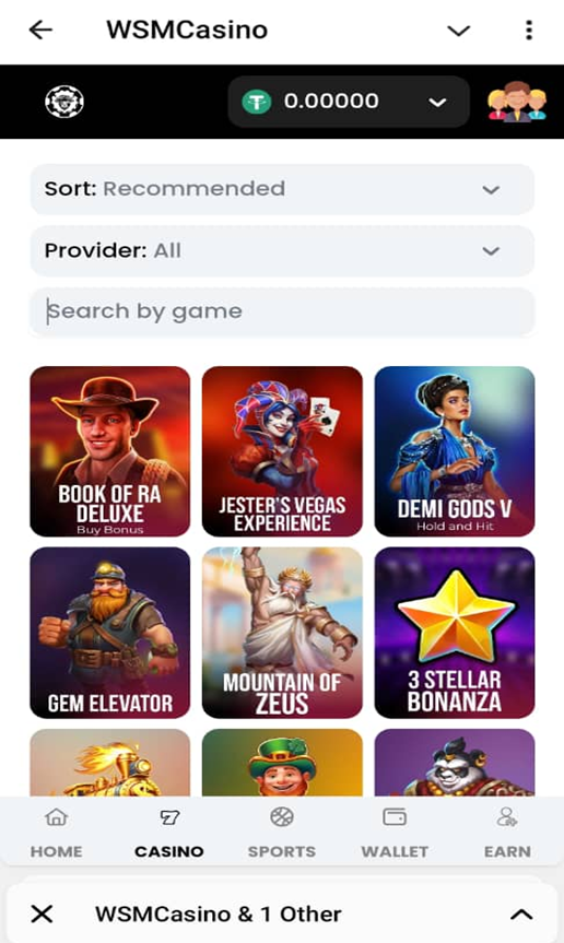 WSM Casino Telegram Wallet