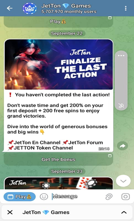 JetTon Casino Telegram Main Screen 2
