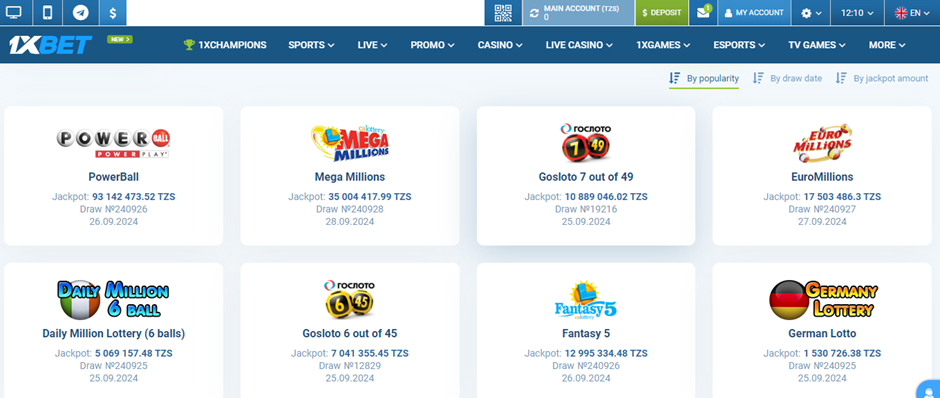 1xBet Lotteries