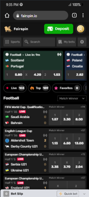  Fairspin Casino Sportsbook