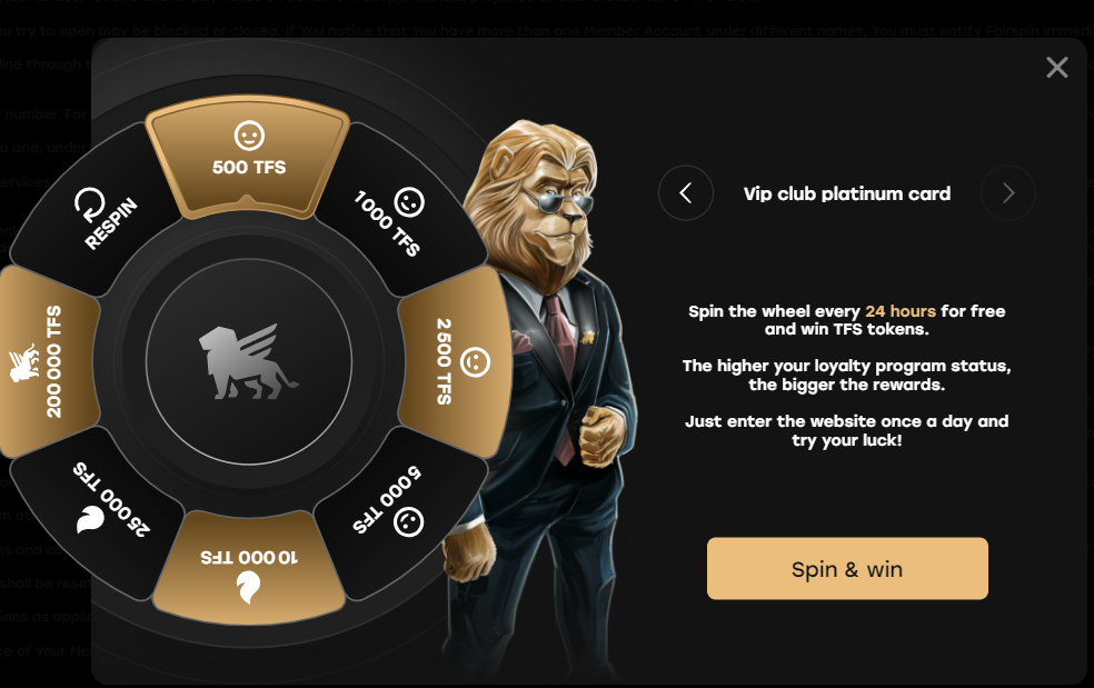 Fairspin VIP club