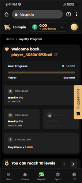 Fairspin Loyalty Program