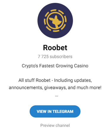  Roobet Casino Telegram Overview