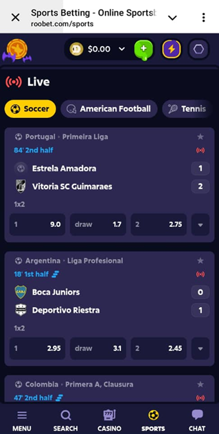 Roobet Live Betting