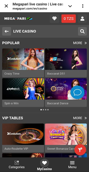 Megapari Live Casino