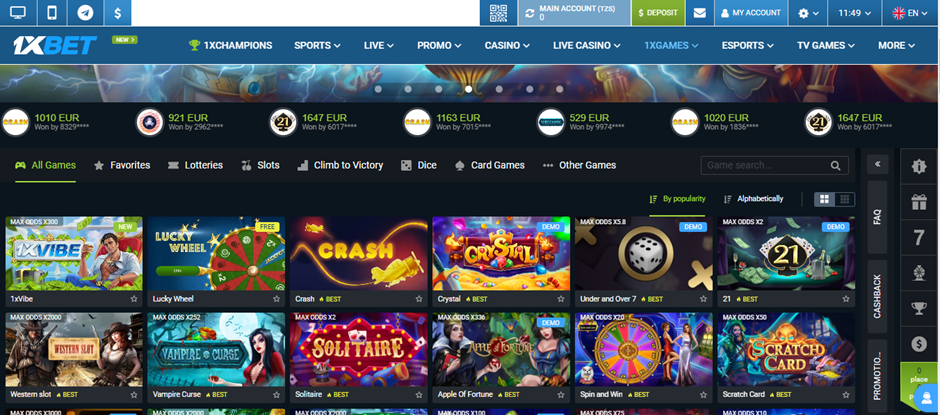 1xBet 1XGames