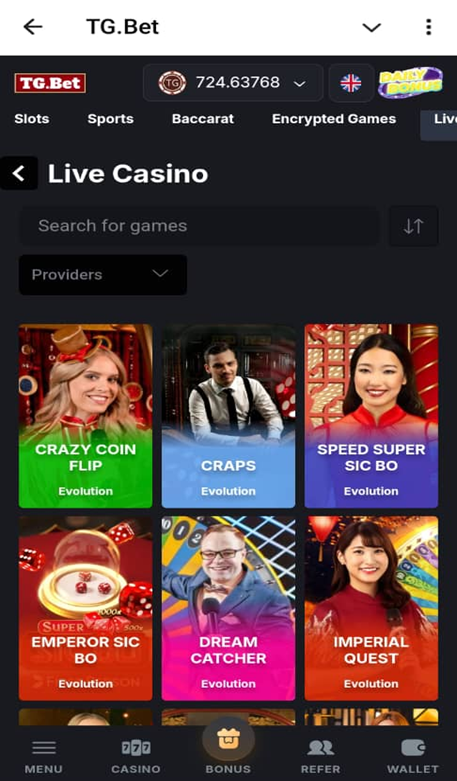 TgBet Live Casino